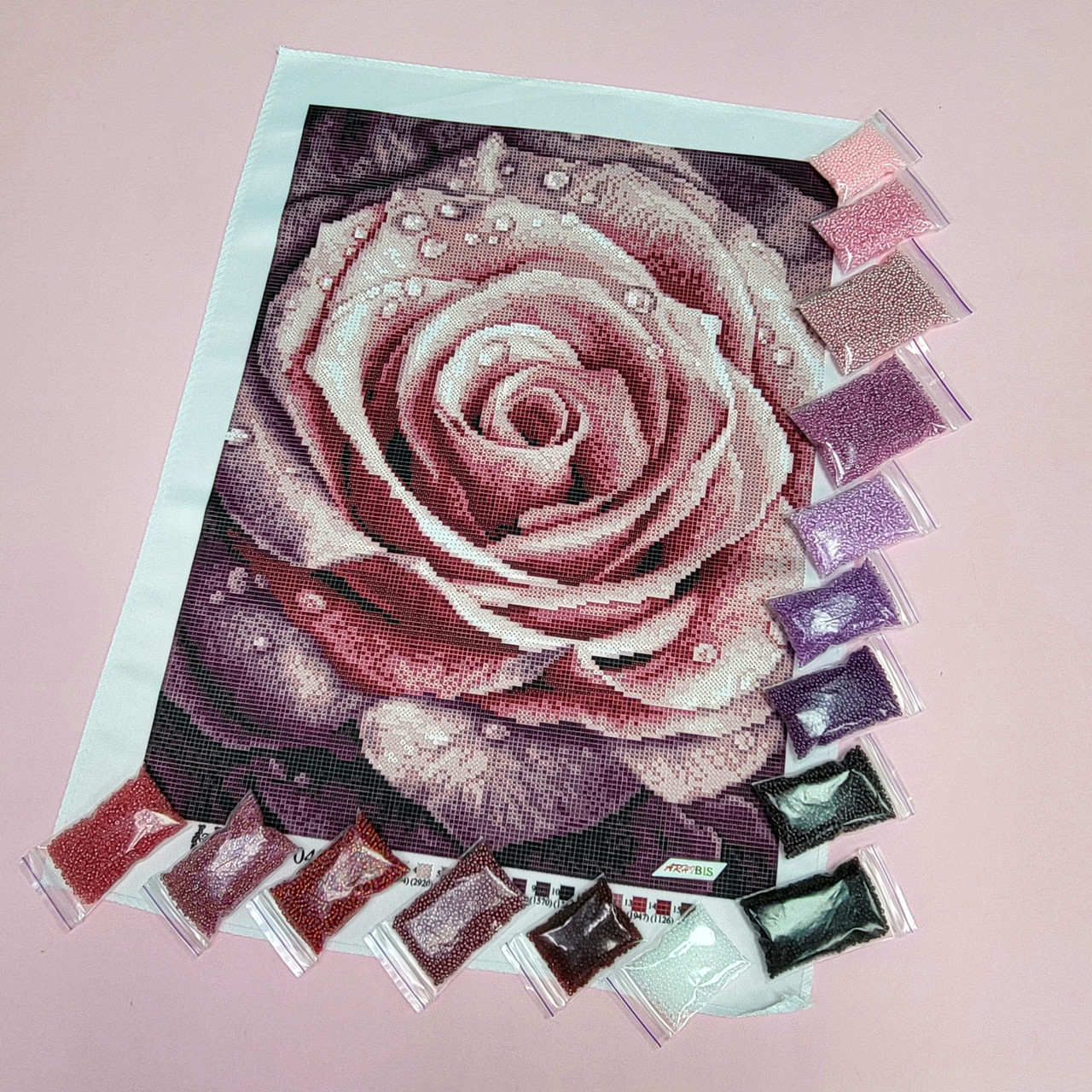 ЗПК-047 Рожева троянда, набір для вишивання бісером картини