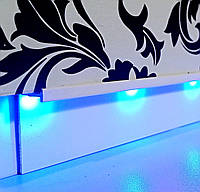 Белый алюминиевый скрытый плинтус с LED-подсветкой BEST DEAL 7/50 LED белый матовый 50 мм, L-2,5м
