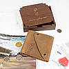 Міні гаманець шкіряний з гравіюванням ручної роботи 10,2x10x1,5 см, фото 8