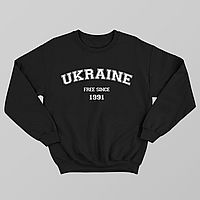 Свитшот унисекс черный с патриотическим принтом "ORIGINALS - Вільна Україна з 1991" / патриотическая символика