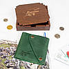 Іменний шкіряний міні гаманець з гравіюванням на замовлення 10,2x10x1,5 см, фото 2