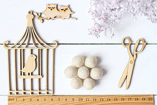 Вовняні кульки 1,5см №2 бежеві