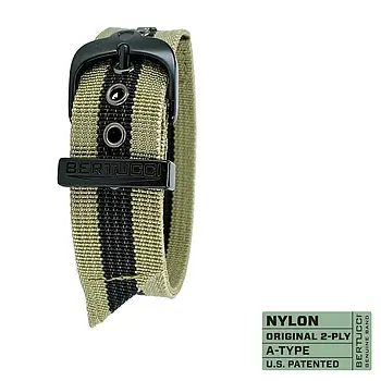 Ремінець нейлоновий bertucci #59B - Khaki / Black stripe w/ black hardware, 7/8" - 22 mm size for A-2, A-3, A-6 & B-1 Cases Origin