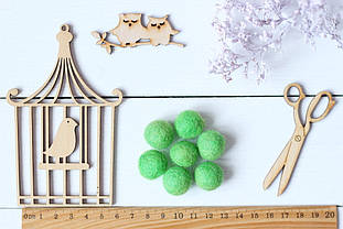 Вовняні кульки 1,5см №13 салатові