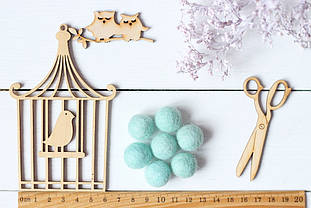 Вовняні кульки 1,5см №19 м'ятні