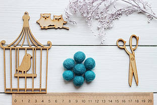 Вовняні кульки 1,5см №21 морська хвиля