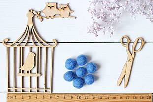 Вовняні кульки 1,5см №23 блакитні