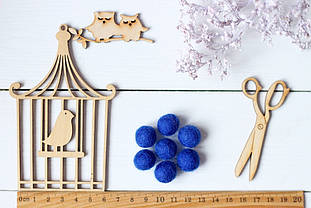 Вовняні кульки 1,5см №24 сині