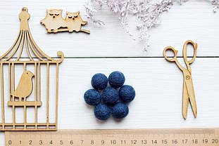 Вовняні кульки 1,5см №28 денім