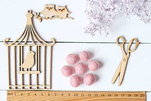 Вовняні кульки 1,5см №31 пудрові