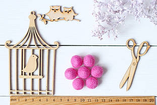 Вовняні кульки 1,5см №32 рожеві