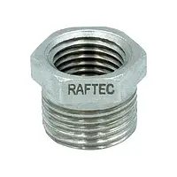 Футорка 15Нх10В (1/2"Н-3/8"В) никель RAFTEC (F01005)