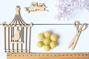 Вовняні кульки 1,5см №38 кукурудзяні