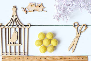 Вовняні кульки 1,5см №40 жовті