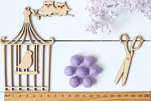 Вовняні кульки 1,5см №43 бузкові