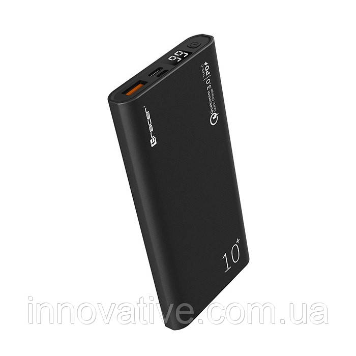 Зовнішній акумулятор Powerbank Tracer 10000 mAh PD20W+QC3.0 (Чорний)