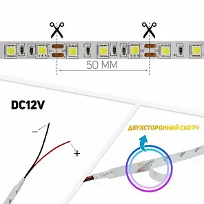 LED стрічка B-LED SMD5050 60шт/м 14.4W/м IP20 12V 6000K ST-12-5050-60-CW-20-V2 14488, фото 2