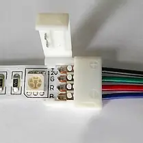 Конектор Biom для LED стрічки 12В 10мм 2 затискача через провід 4pin (RGB) 15см №9 566, фото 2