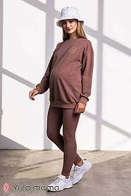 Лосини для вагітних з трикотажу рубчик BETTY капучино