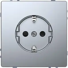 Розетка з/к та шторками D-Life «Нержавіюча сталь» MTN2300-6036