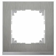 Рамка 1-постова Merten M-PURE MTN4010-3646 сталь/алюміній