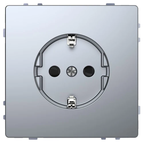 Розетка з/к зі штороками, гвинтовий затиск D-Life «Нержавіюча сталь» MTN2400-6036
