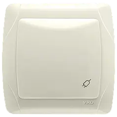 Розетка із заземленням та захисними шторками, з кришкою Viko Carmen Кремовий (90562012)