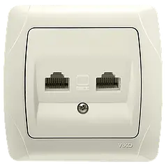 Розетка комп'ютерна подвійна (RJ-45) Viko Carmen кремова (90562034)