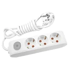 Подовжувач 3 гнізда із заземленням 3 метри Viko Multi-let з кнопкою (90118303)