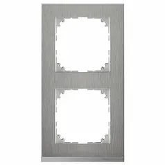 Рамка 2-постова Merten M-PURE MTN4020-3646 сталь/алюміній