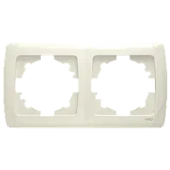 Рамка подвійна горизонтальна Viko Carmen кремова (90572102)