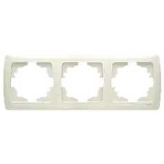 Рамка потрійна горизонтальна Viko Carmen кремова (90572103)