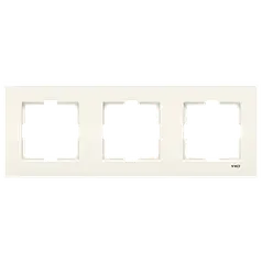 Рамка потрійна горизонтальна Viko Karre кремова (90960212)