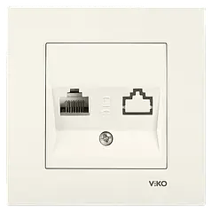 Розетка комп'ютерна (RJ45 Cat5e) Viko Karre кремова (90960132)
