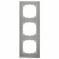 Рамка 3-постова Merten M-PURE MTN4030-3646 сталь/алюміній