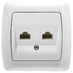 Розетка комп'ютерна подвійна (RJ-45) Viko Carmen біла (90561034)