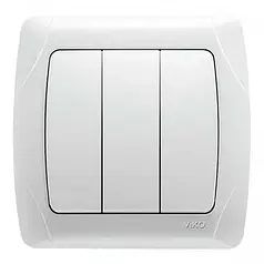 Вимикач 3-х клавішний Viko Carmen білий (90561068)
