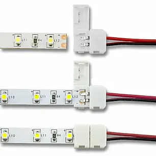 Конектор Biom для LED стрічки 12В 8мм затискач-провід 2pin, 15см №4 SC-04-SW-8-2 475, фото 2