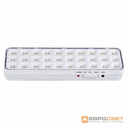 LED світильник аварійний Євросвітло SFT-LED-30-01 акумуляторний 1.2W 6400K IP20 000056724, фото 2