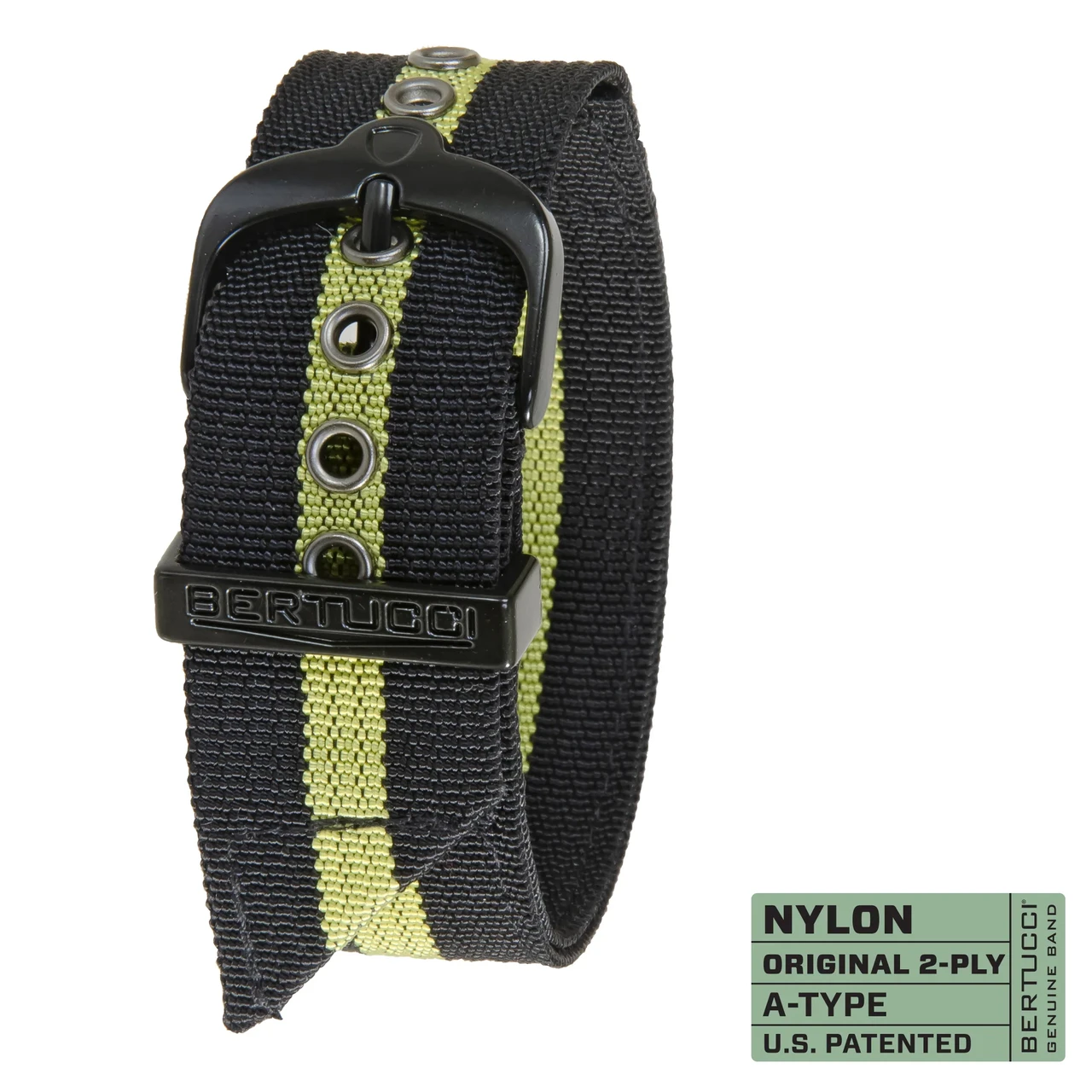 Ремінець нейлоновий bertucci #90B - Black w/ High-Viz™ yellow, 1" - 26 mm size for A-4 & A-5 Cases, фото 1
