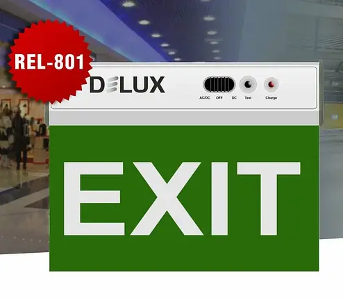 LED світильник аварійний DELUX REL-801 Exit 2W 8LED IP20 90012005, фото 1