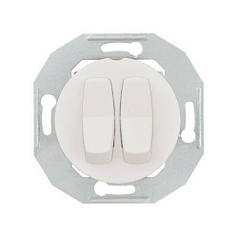 Вимикач 2-клавішний RENOVA білий, WDE011016