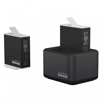 Подвійний зарядний пристрій GoPro Dual Battery Charger + Акумулятор Enduro 2 шт для HERO 10, HERO 9 (ADDBD-211, фото 1