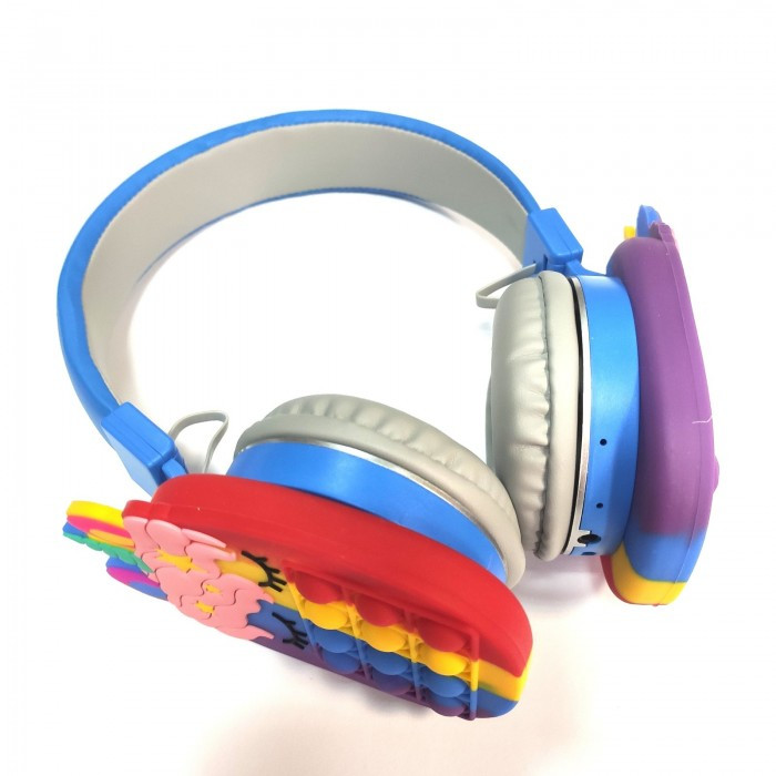 Беспроводные детские наушники POP IT "Единорог" P365 Накладные Bluetooth 5.0 Синие - фото 2 - id-p1671731372