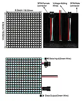 Адреса Smart LED матриця LT WS2812B 16*16см SMD5050 256led 5v ip20 93202, фото 3