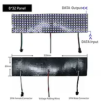 Адреса Smart LED матриця LT WS2812B 8*32см SMD5050 256led 5v ip20 93203, фото 3