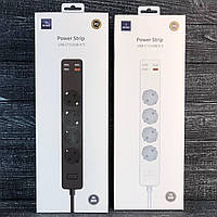 Мережевий подовжувач WiWU 20W Smart Power Strip 4 розетки 220 V і 3USB