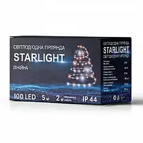 Вулична Led гірлянда Євросвітло STARLIGHT лінійна теплий-білий Flash 100LED 5м IP44 чорний провід 000057274, фото 3