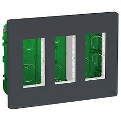 Блок unica system+ скатий монтаж 3х2, Unica New, NU173454, антрацит