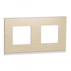 Рамка 2-поста UNICA PURE, горизонтальна, клен/білий